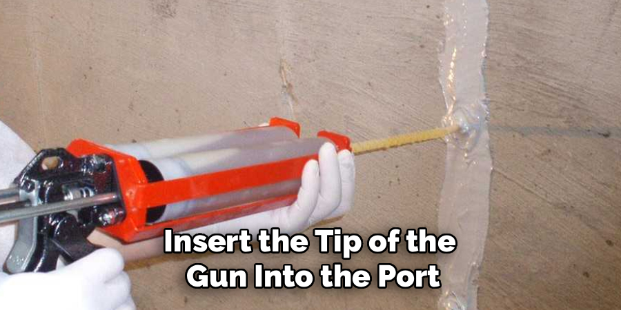 Insert the Tip of the
Gun Into the Port
