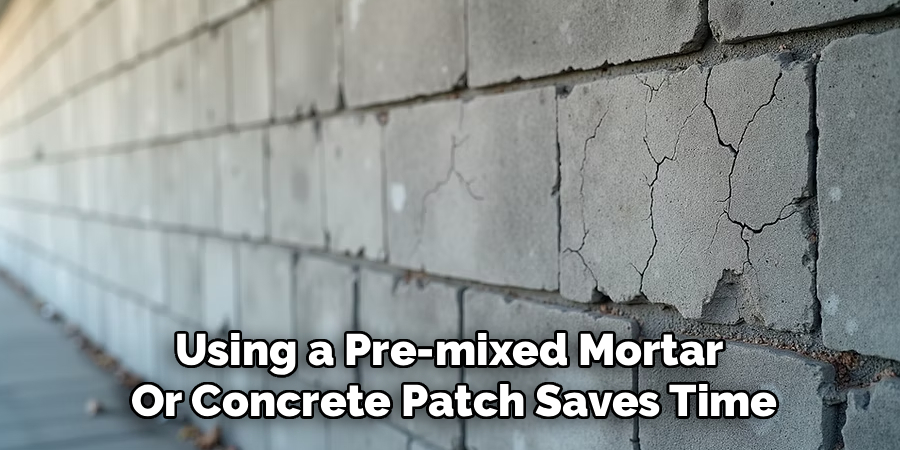 Using a Pre-mixed Mortar 
Or Concrete Patch Saves Time