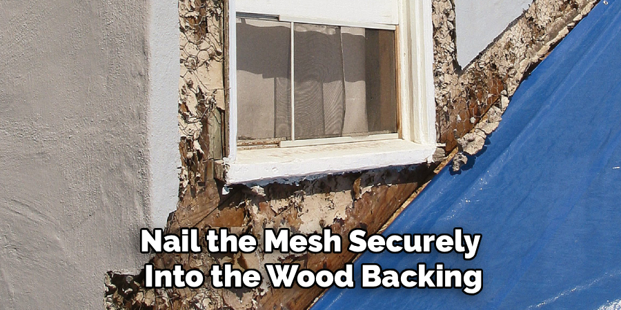 Nail the Mesh Securely
Into the Wood Backing