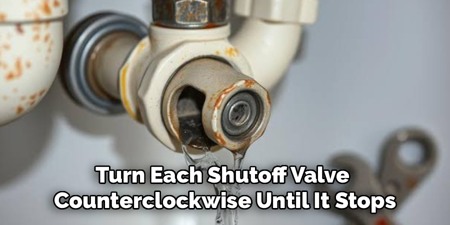 Turn Each Shutoff Valve
Counterclockwise Until It Stops
