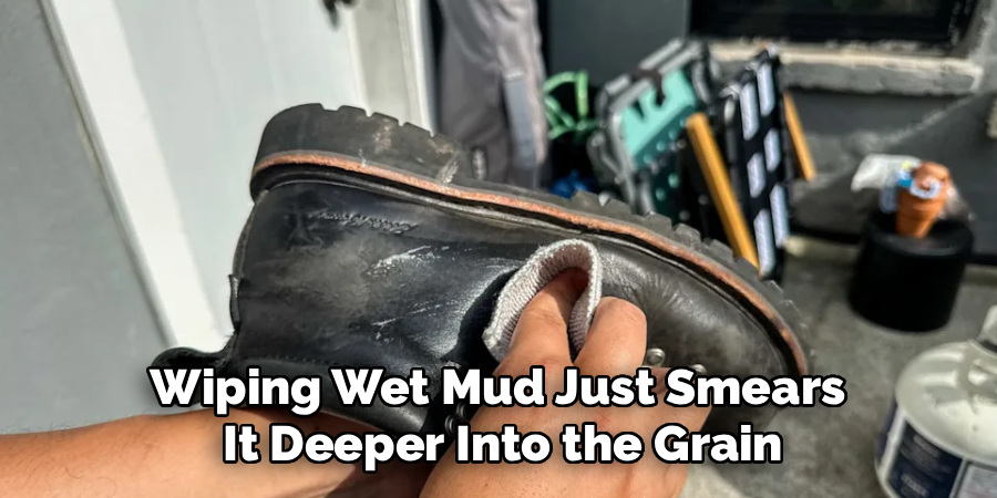 Wiping Wet Mud Just Smears
It Deeper Into the Grain